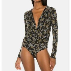 Free People  Printed Turnt Bodysuit